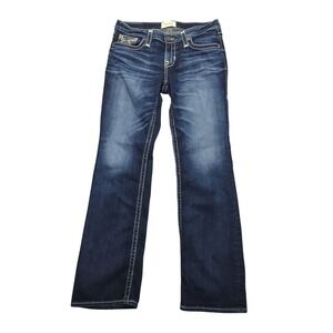 Big Star Maddie Boot Jeans Womens 27R Blue Medium Wash Bootcut Denim Embroidered